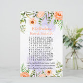 Papier Pastel Flowers Anniversaire Mot de recherche Jeu (Debout devant)