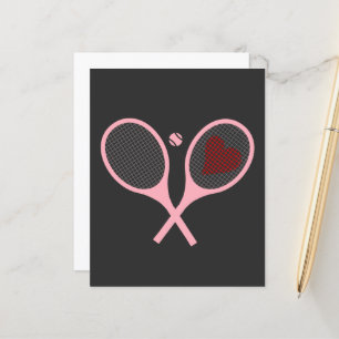 Papier Pastel Heart Tennis Lecteur Racquettes Ball Design