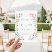 Papier Pastel Meadow Floral Wedding Foldable Program