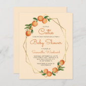 Papier Pastel Orange Little Cutie Baby shower Invitation (Devant / Derrière)
