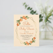 Papier Pastel Orange Little Cutie Baby shower Invitation (Debout devant)