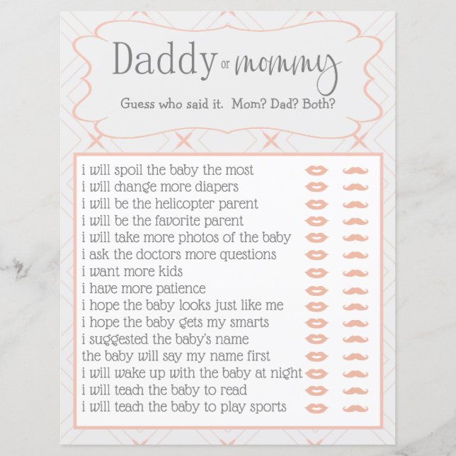 Papier Pastel Peach et Crème Géométrique Qui l'a dit (Devant)