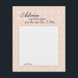 Papier Pastel Peach et Gold Geometry Advice Card<br><div class="desc">Notre collection Just Peachy ajoutera une touche de couleurs douces amusantes à votre papeterie. Personnalisez notre superbe papeterie avec vos détails de l'événement facilement et rapidement, appuyez simplement sur le bouton customiser. La coordination à l'envers est incluse. Les articles correspondants pour compléter votre collection d'événements sont disponibles dans notre boutique...</div>