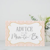 Papier Pastel Peach et Gold Geometry Advice Card (Debout devant)