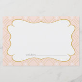 Papier Pastel Peach et Gold Geometry Advice Card (Dos)