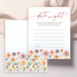 Papier Pastel Pink Bohemian Fleurs sauvages Date Nuit Idé<br><div class="desc">Burgundy Navy Blue Blush Floral Fête des mariées Date Nuit Idée Carte Conseil.</div>
