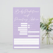 Papier Pastel Purple Baby shower Prédictions (Debout devant)
