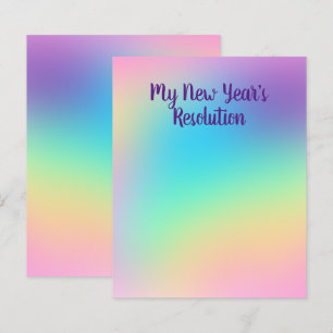 Papier Pastel Rainbow New Year's Party Resolution Paper