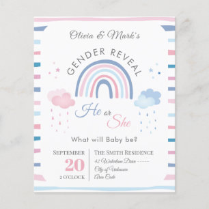 Papier Pastel Rainbow Rain Genre Reveillez Invitation
