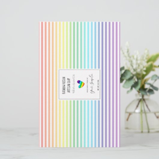 Papier Pastel Rainbow Stripes Motif Enveloppes de savon d (Debout devant)