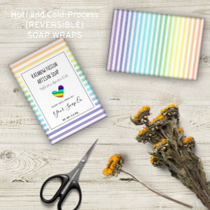 Papier Pastel Rainbow Stripes Motif Enveloppes de savon d
