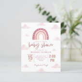 Papier Pastel rose arc-en-ciel nuages fille Baby shower I (Debout devant)