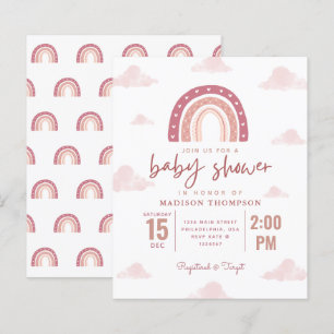 Papier Pastel rose arc-en-ciel nuages fille Baby shower I
