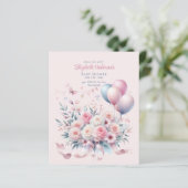 Papier Pastel Roses Roses Ribbons Baby shower Élégant Sof (Debout devant)