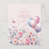 Papier Pastel Roses Roses Ribbons Baby shower Élégant Sof (Dos)