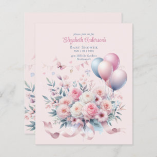 Papier Pastel Roses Roses Ribbons Baby shower Élégant Sof