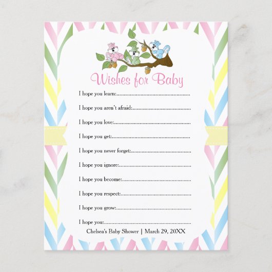 Papier Pastel Squirrel Baby Girl Douche - Wives (Devant)