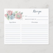 Papier Pastel Succulents Floral Fête des mariées Recette (Devant)