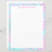 Papier Pastel Tie Dye Motif Pink Aqua Mint Green (Devant / Derrière)