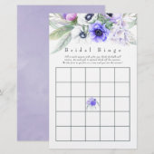 Papier Pastel Violet Floral Fête des mariées Bingo (Devant / Derrière)