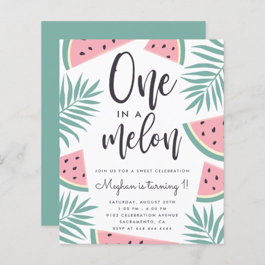 Papier Pastèque Tropicale Budget Un Dans Un Melon Anniver (Devant / Derrière)