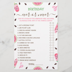 Papier Pastèque Un anniversaire unique ou jamais
