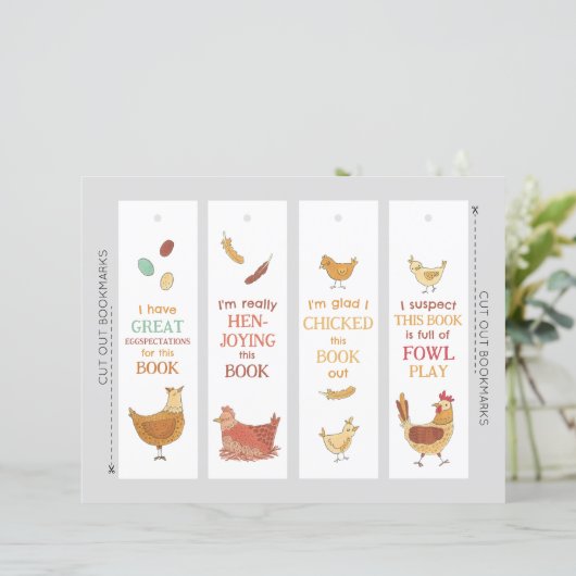 Papier Pâtes de poulet amusantes do-it-yourself Signets (Debout devant)