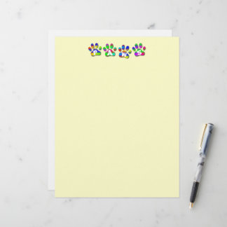 Papier Pâtes - Lettre - Empreintes couleur arc-en-ciel