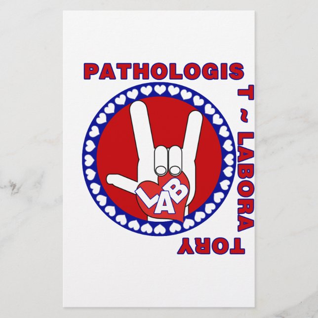 PAPIER PATHOLOGUE CARRÉ ASL LOVE LOGO (Devant)