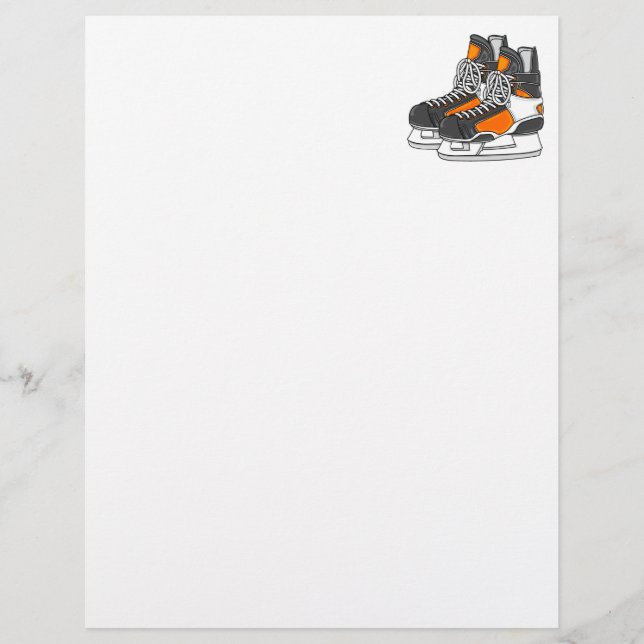 Papier Patins de hockey orange (Devant)