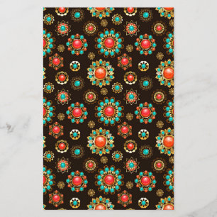 Papier Pattern de Ethnic Brooches Seamless