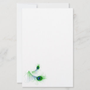 Papier-pauwenveren op papier