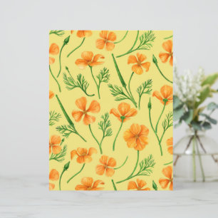 Papier Pavot de Californie, fleurs d'été, orange wil