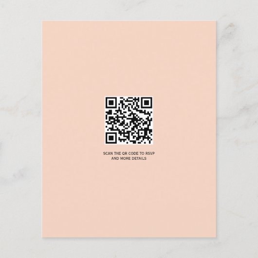 Papier Pavot rose faire-part de mariage fleuri BUDGET QR (Dos)