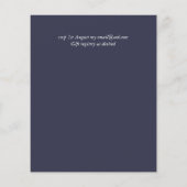 Papier Pays Bleu Bourgogne Rose Floral Mariage Invite (Dos)