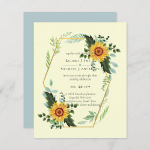 Papier Pays Fleurs de soleil rustiques Vert Budget Mariag