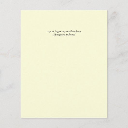 Papier Pays Fleurs de soleil rustiques Vert Budget Mariag (Dos)