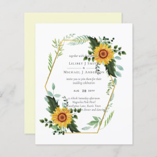 Papier Pays Fleurs de soleil rustiques Vert Budget Mariag