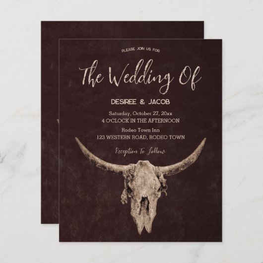 Papier Pays Ouest Brown Rustique Taureau budget (Devant / Derrière)