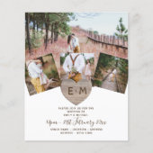 Papier Pays Rustique Photo Carved Heart Monogramme Mariag (Devant)