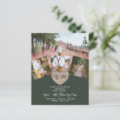 Papier Pays Rustique Photo Carved Heart Monogramme Mariag (Debout devant)