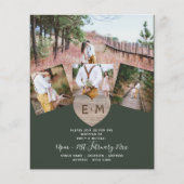 Papier Pays Rustique Photo Carved Heart Monogramme Mariag (Devant)