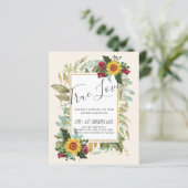 Papier Pays Tournesols Rustiques Bourgogne Mariage Rose (Debout devant)
