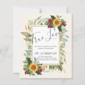 Papier Pays Tournesols Rustiques Bourgogne Mariage Rose (Devant)