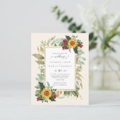 Papier Pays Tournesols Rustiques Bourgogne Mariage Rose (Debout devant)
