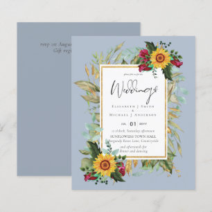 Papier Pays Tournesols Rustiques Bourgogne Mariage Rose