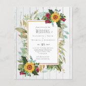 Papier Pays Tournesols Rustiques Bourgogne Mariage Rose (Devant)