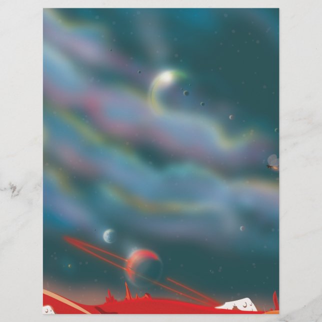 Papier Paysage d'un monde extraterrestre (Devant)