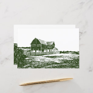 Papier Paysage rural maison de ferme de style coupe