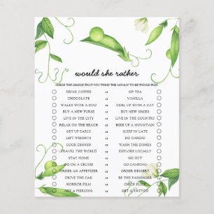 Papier Pea Voudrait-Elle Plutôt Baby shower Jeu